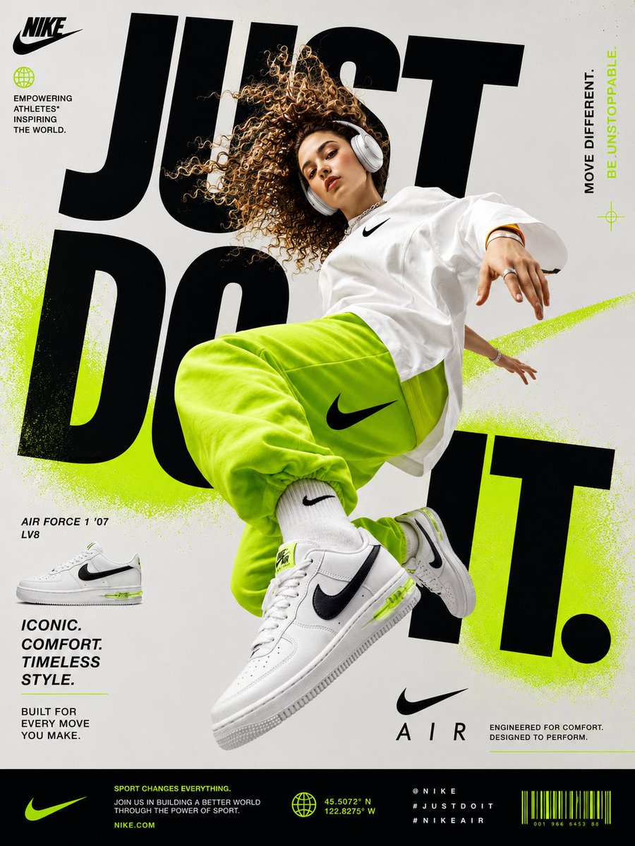 Affiche publicitaire de baskets Nike