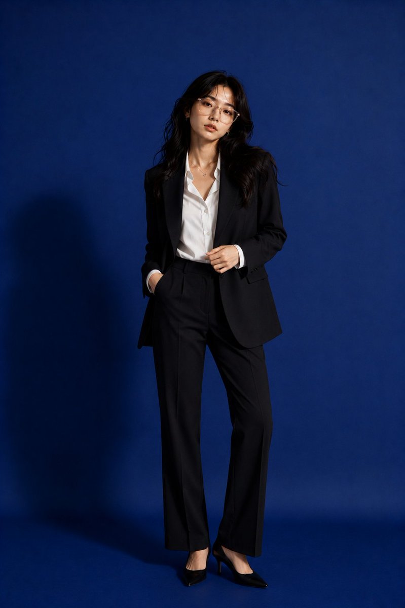 Business-Porträt im blauen Studio