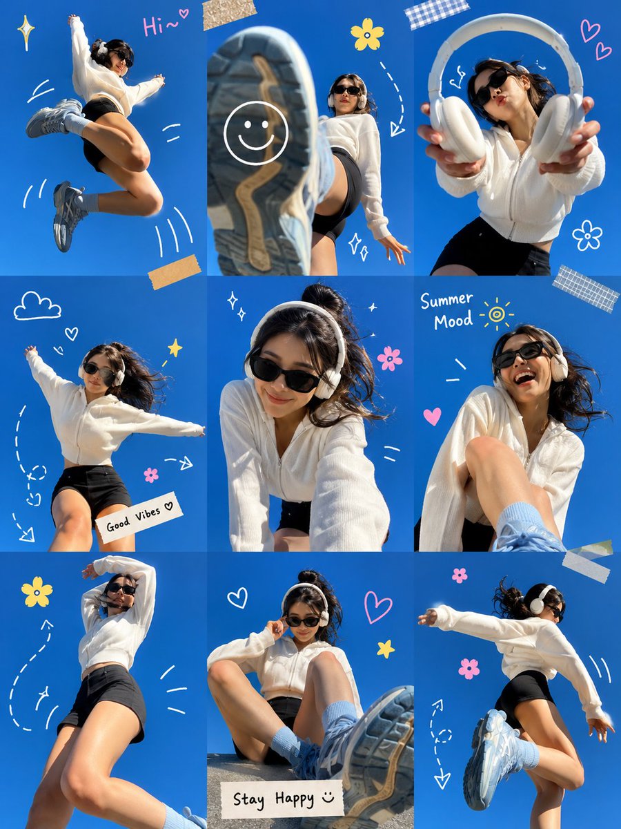 Z世代の夏のフォトコラージュ