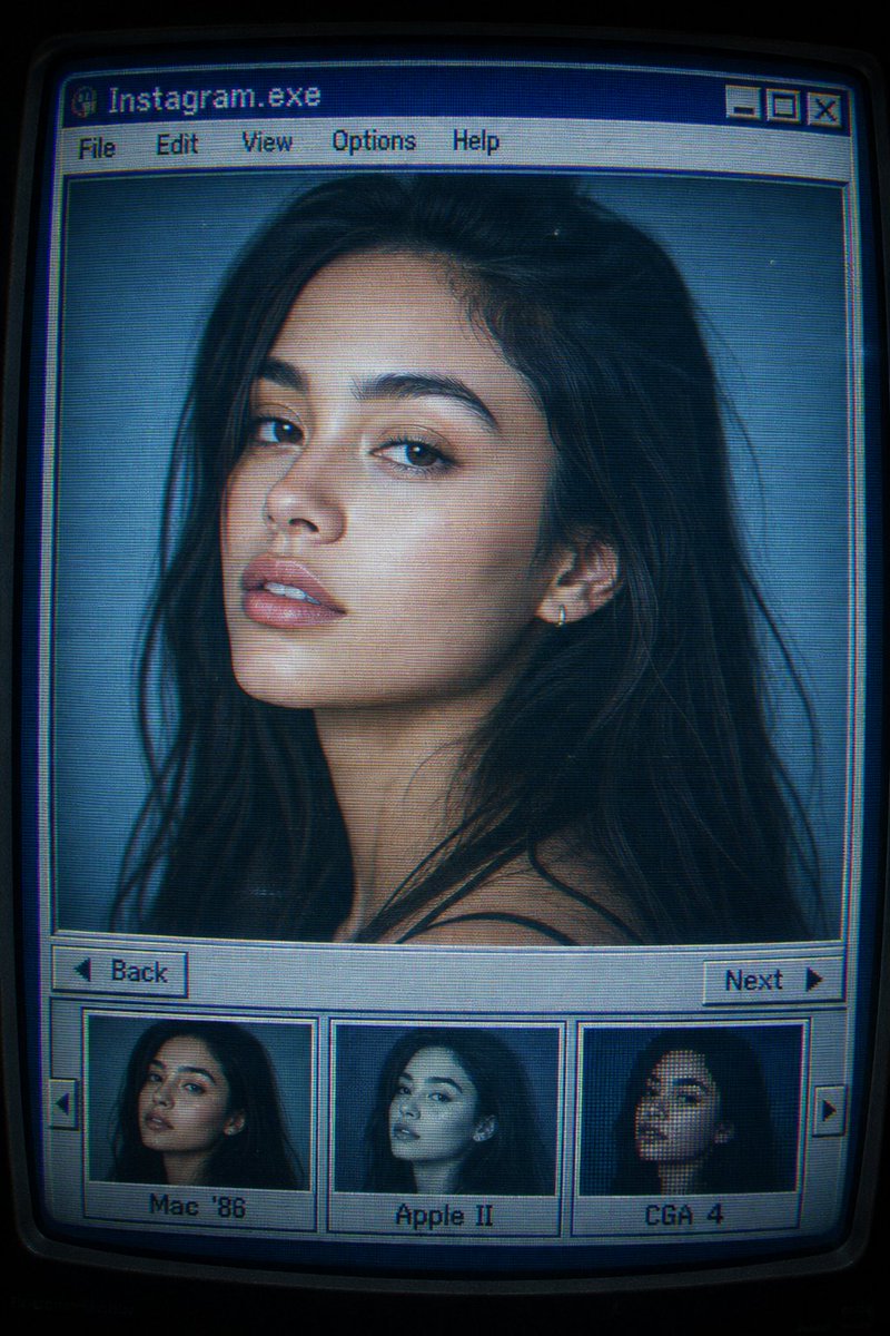 Portrait dans une Interface CRT Rétro