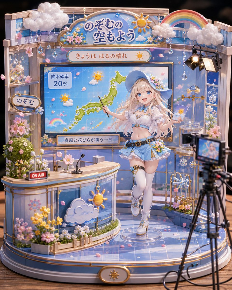 Miniatur-Wetterstudio des Charakters