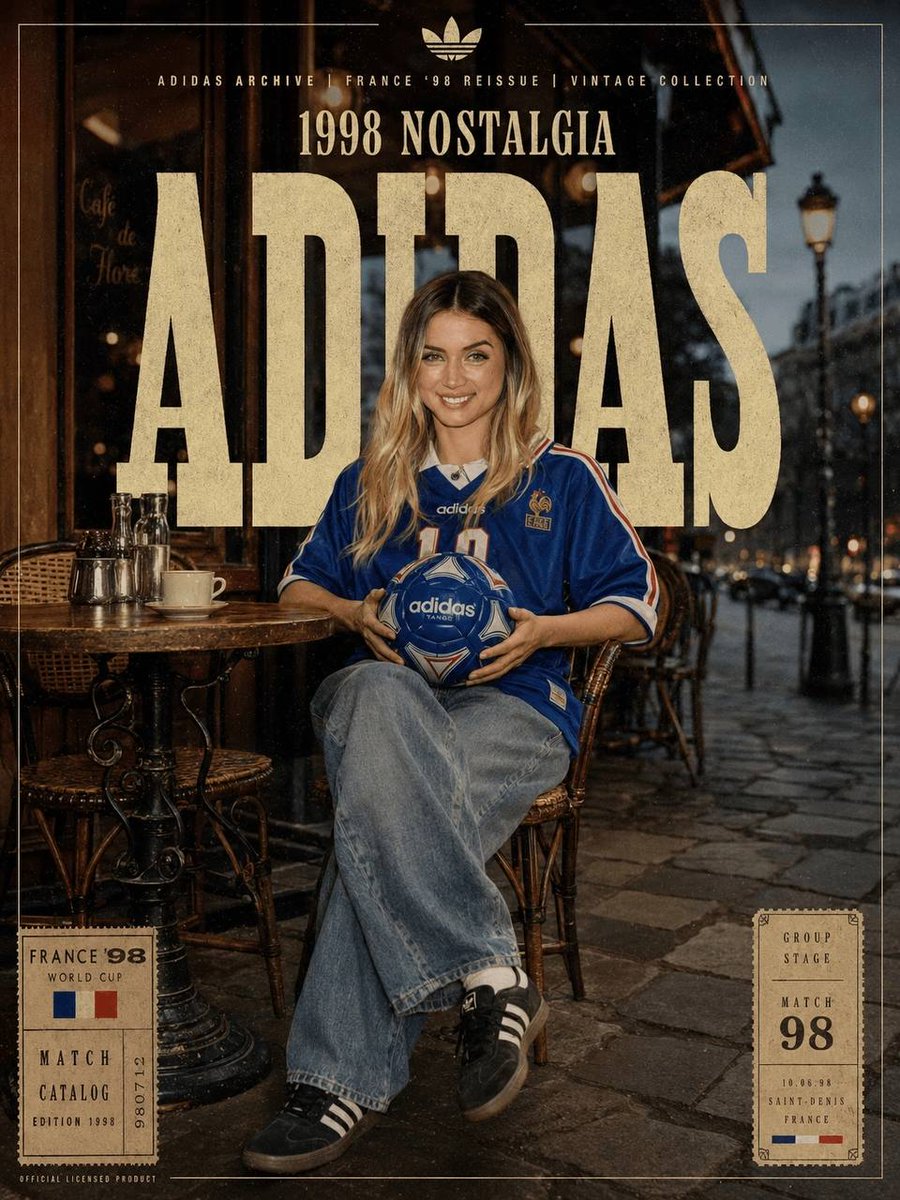 Adidas Nostalgie-Poster Frankreich 98