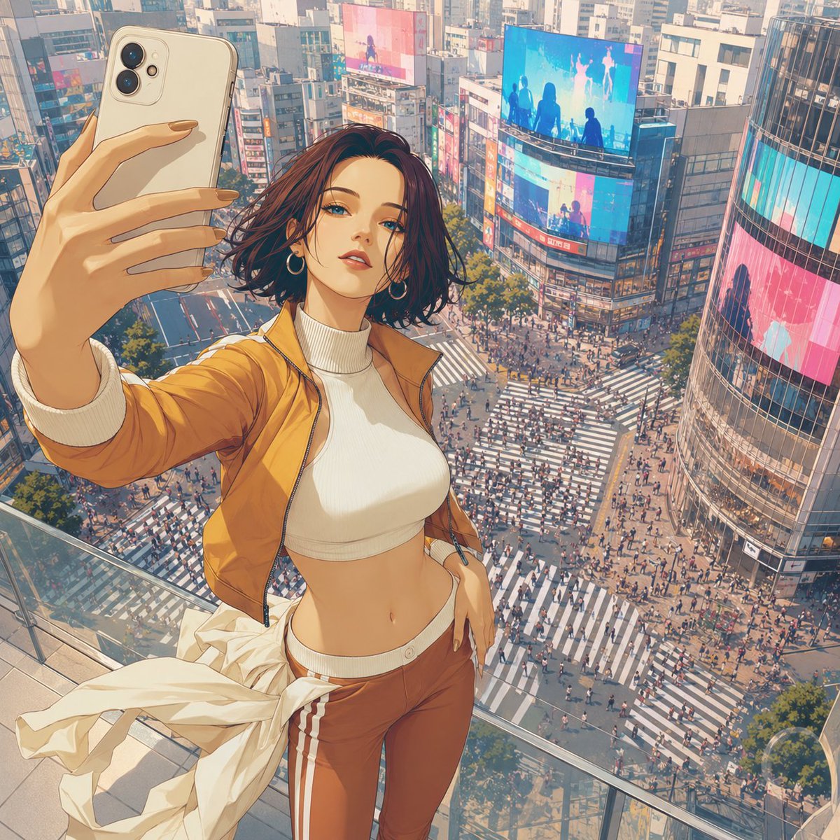 Selfie an der Shibuya-Kreuzung