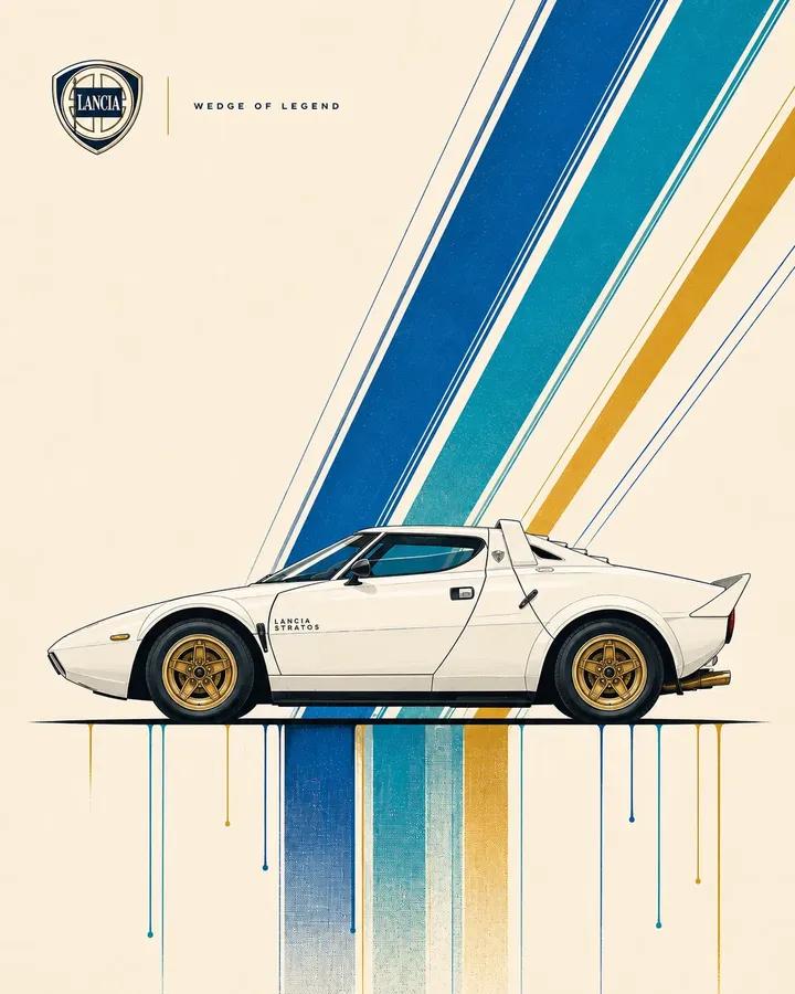 Schweizer modernistisches Auto-Poster