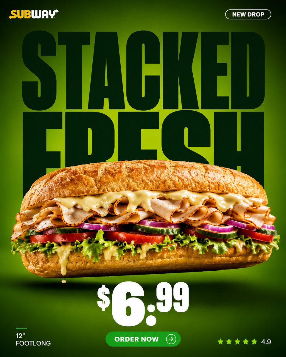 Affiche Premium Fast-Food Produit Héros