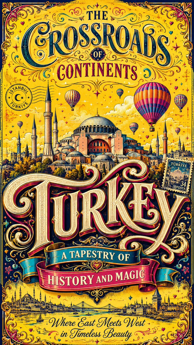 トルコのヴィンテージ旅行ポスター - 画像プロンプト - MOGE