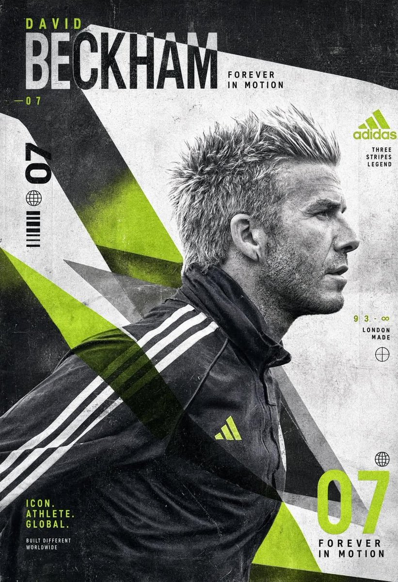 Póster Experimental de Beckham en Verde Ácido