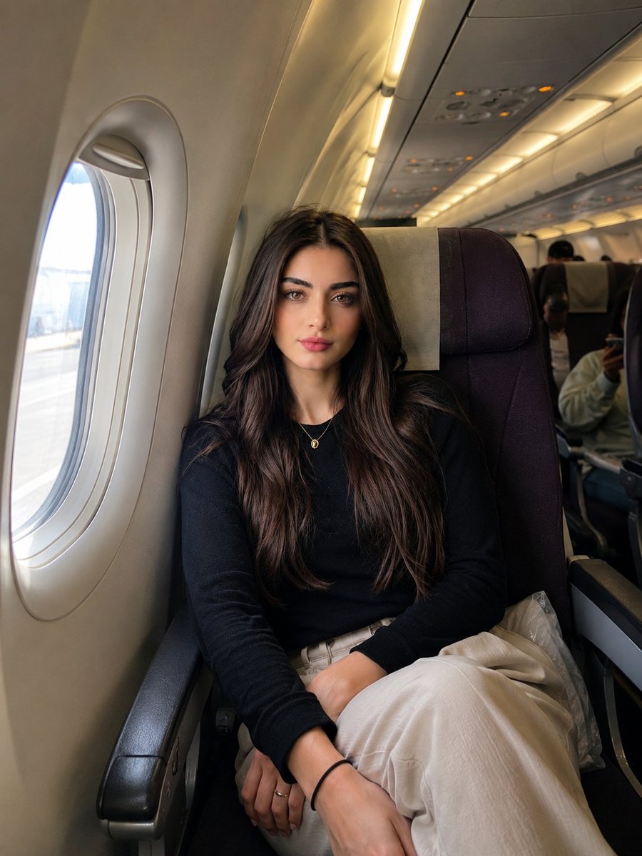 Lässiger Reisemoment im Flugzeug