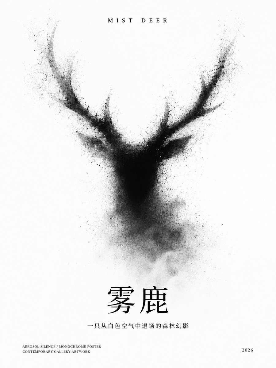 氣溶膠黑白動物海報
