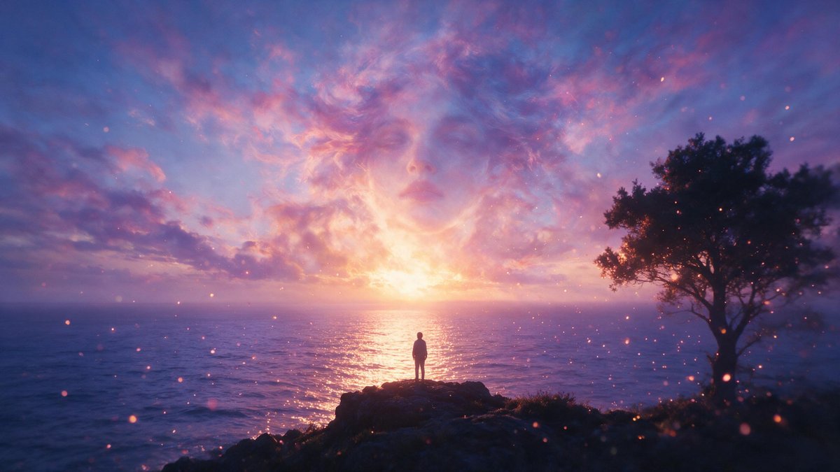 Ethereal Face in the Sunset