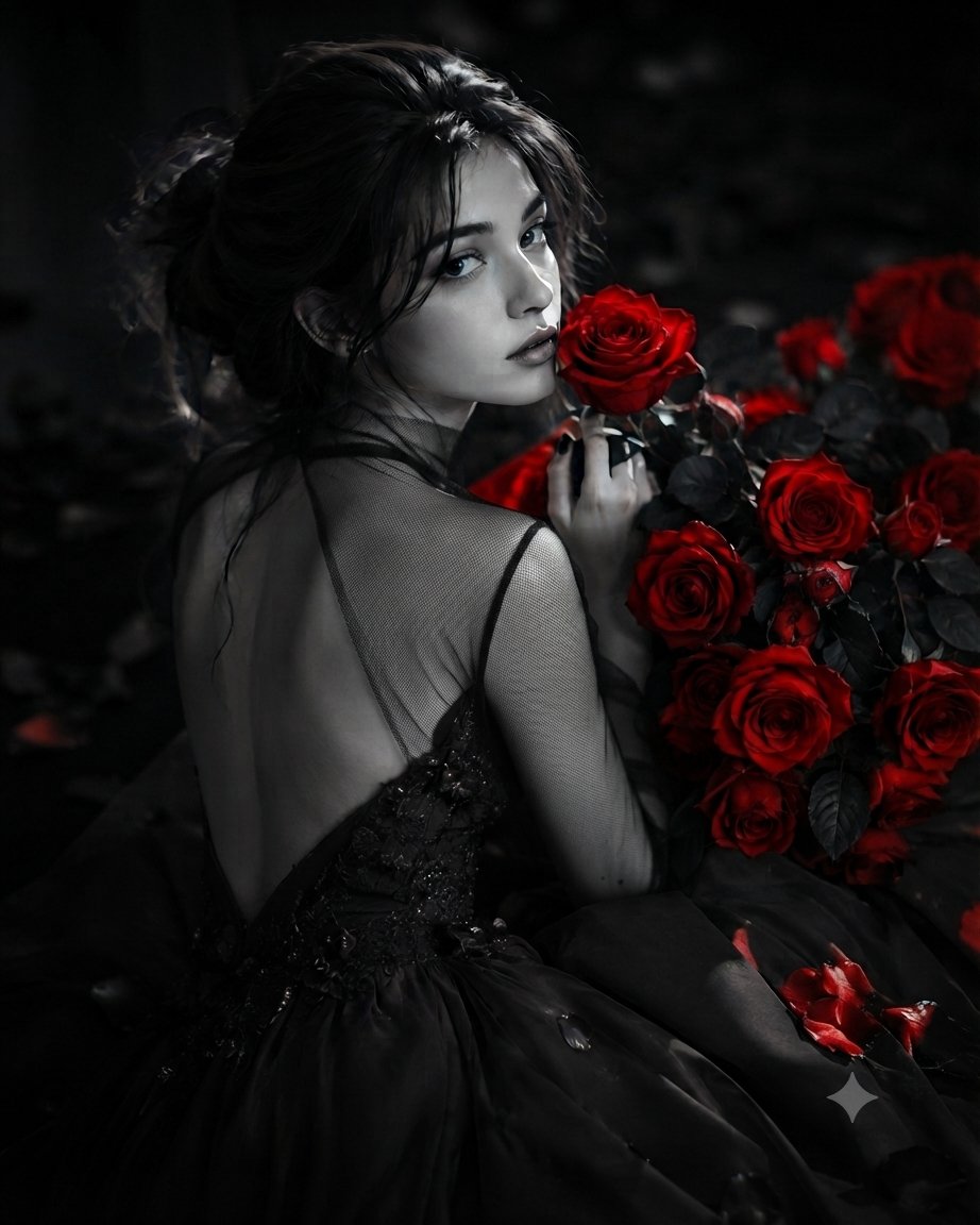Dark Rose Fashion Portrait