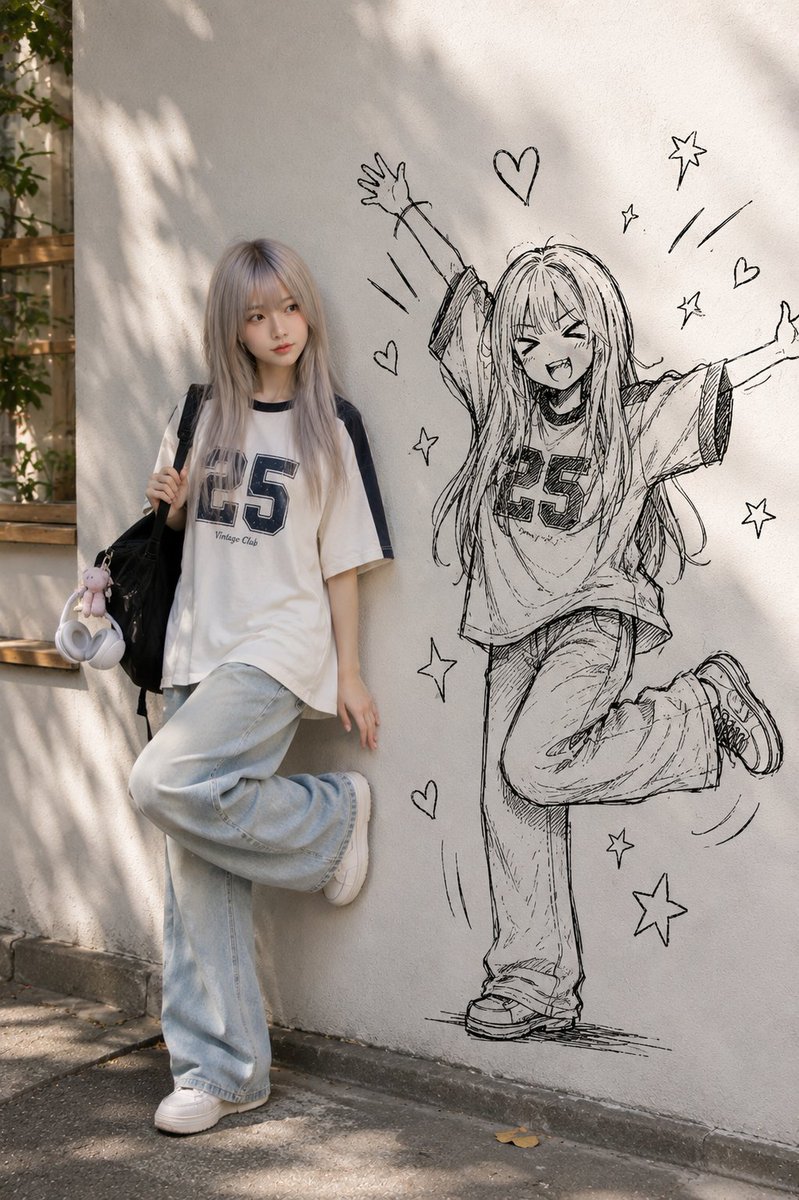 Real Person Beside Their Ink Twin