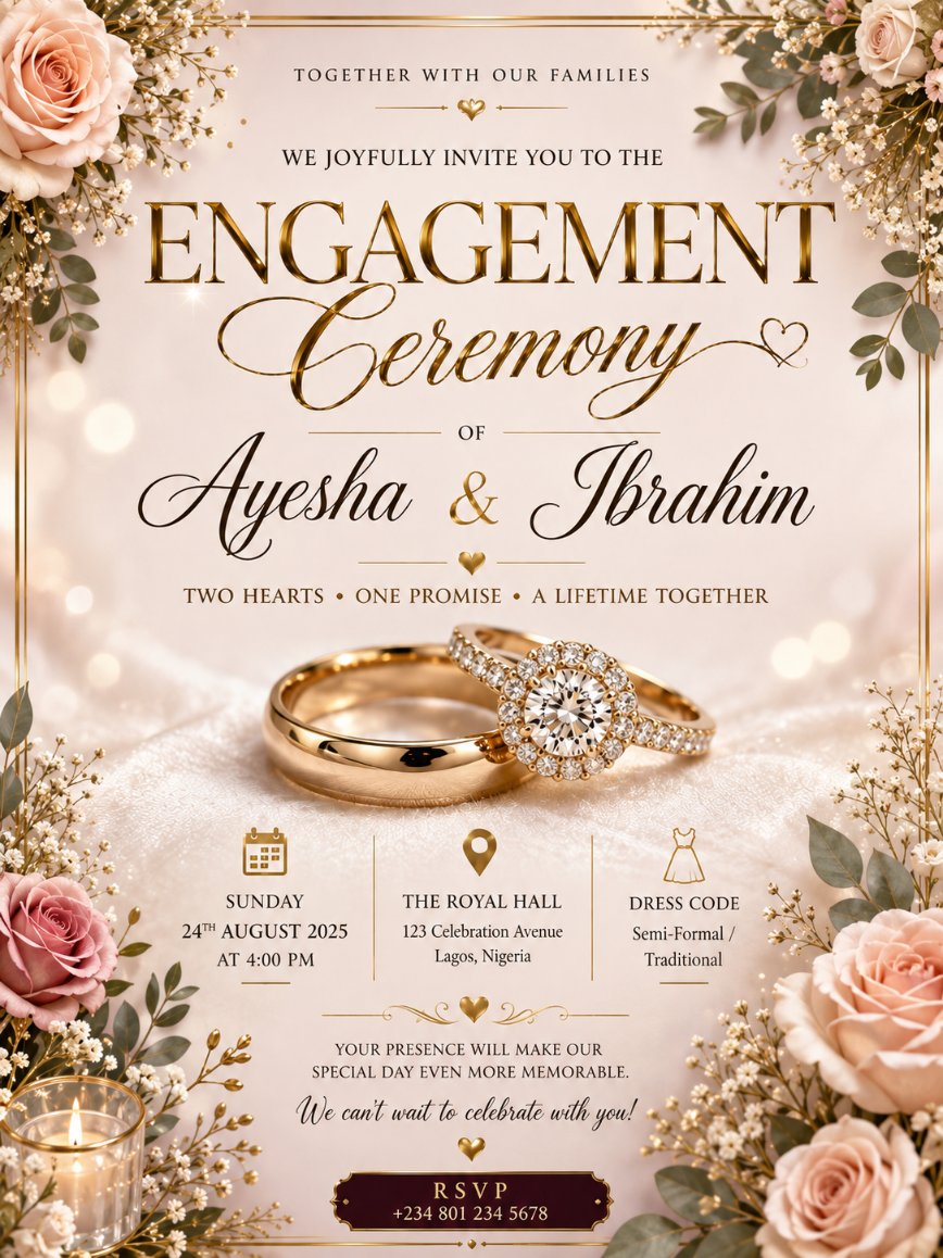 Luxury Engagement Invitation Card