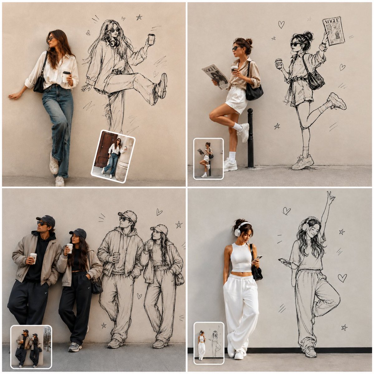 Photo-Meets-Sketch Editorial Portrait