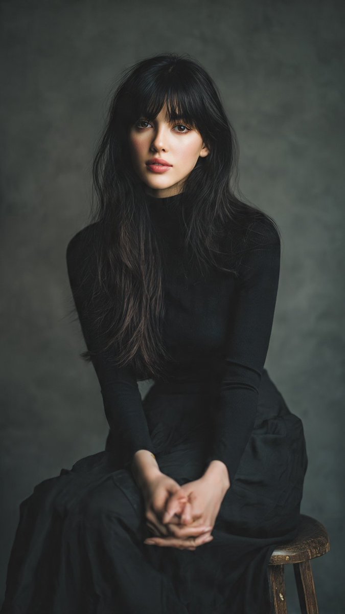 Elegant Black Studio Portrait