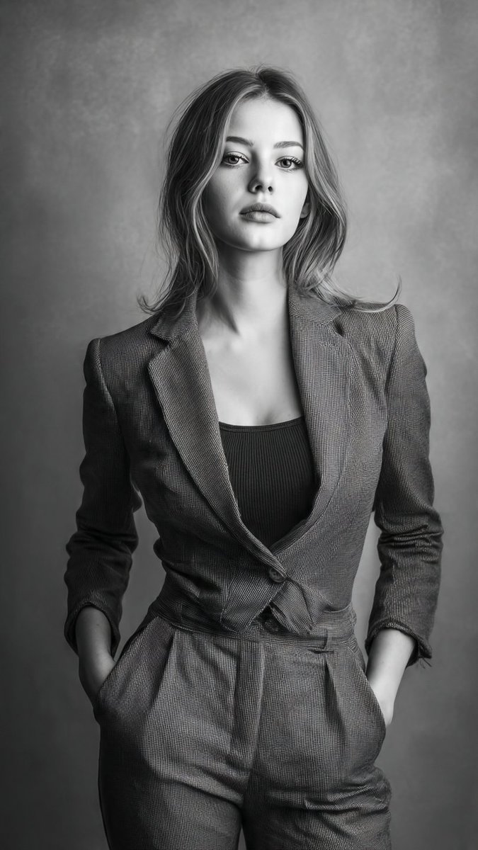 Black-and-White Studio Portrait