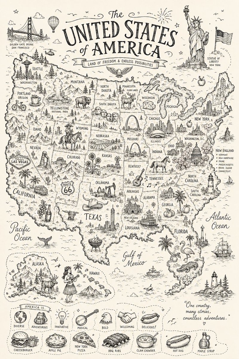 Doodle Country Illustrated Map