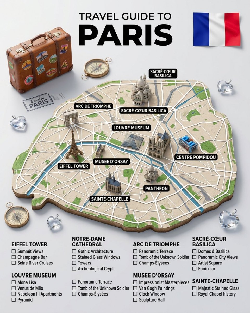 3D City Travel Guide Poster