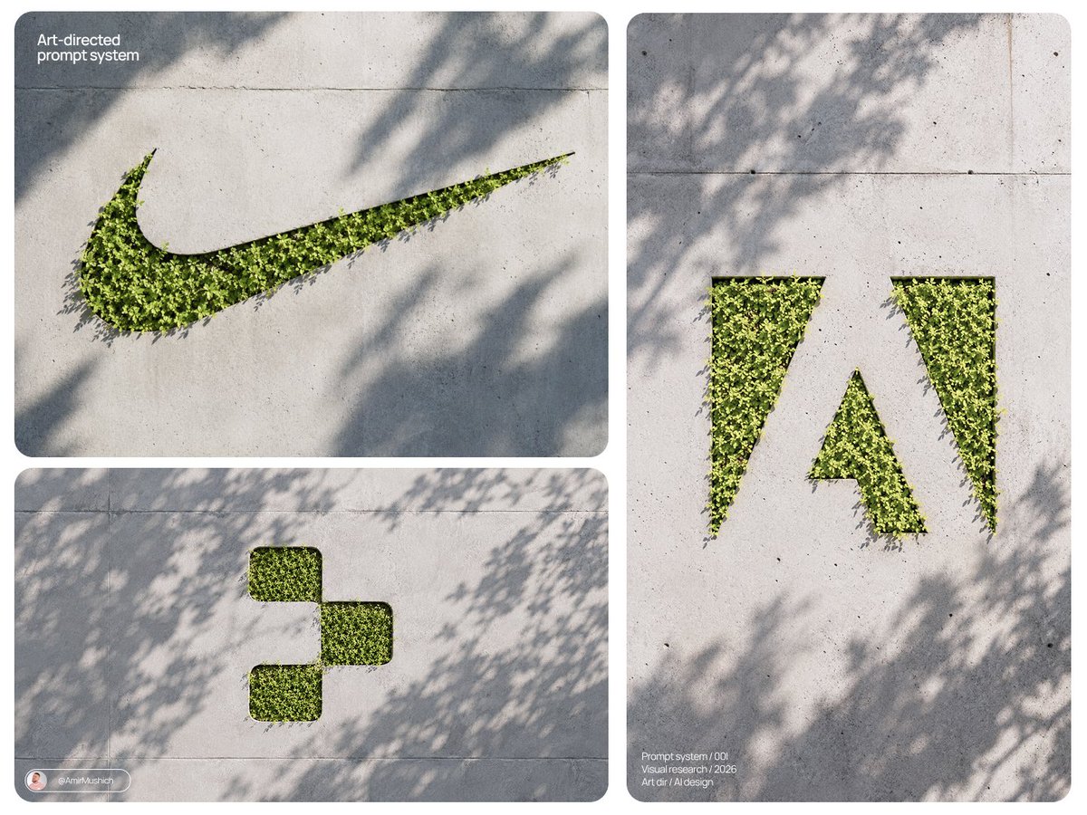 Botanical Concrete Logo Installation
