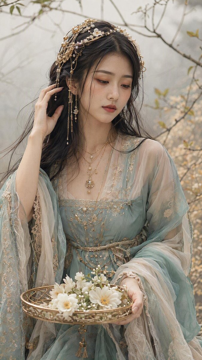 Ethereal Hanfu Portrait in Mist