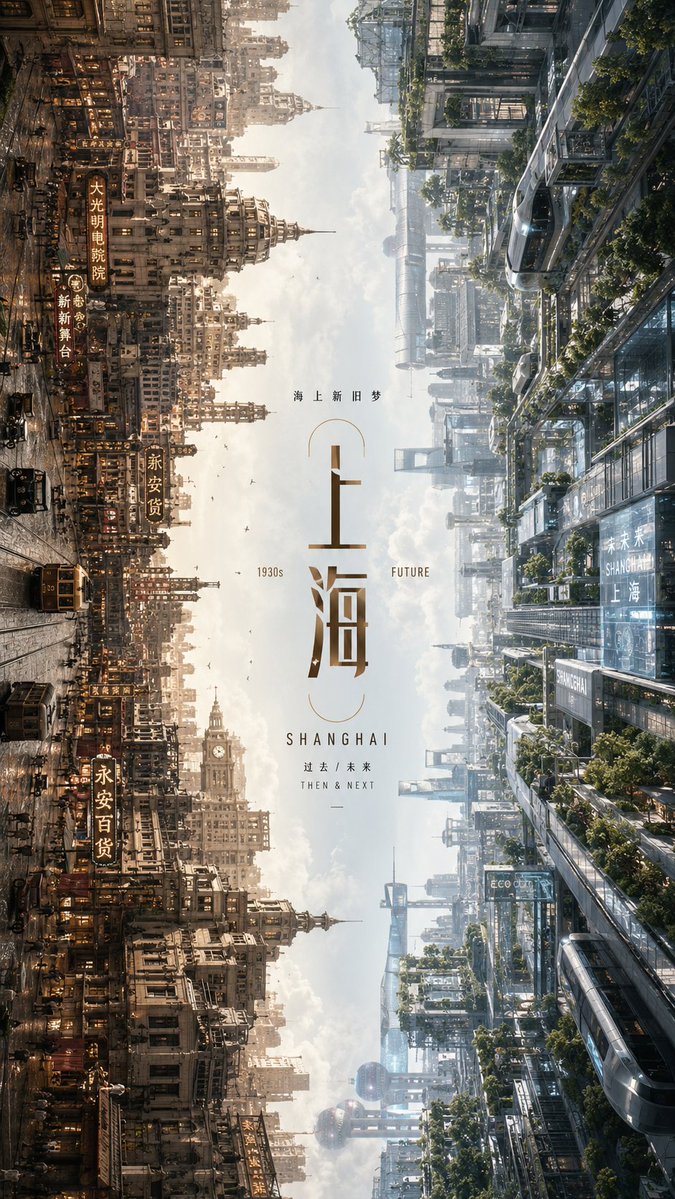 Dual-Face City Concept Poster