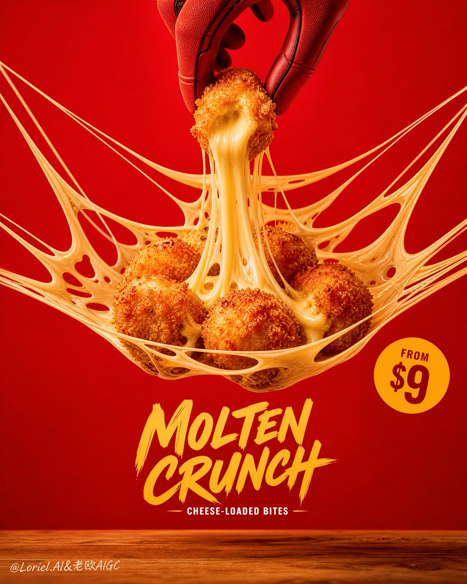 Molten Cheese Pull Snack Poster