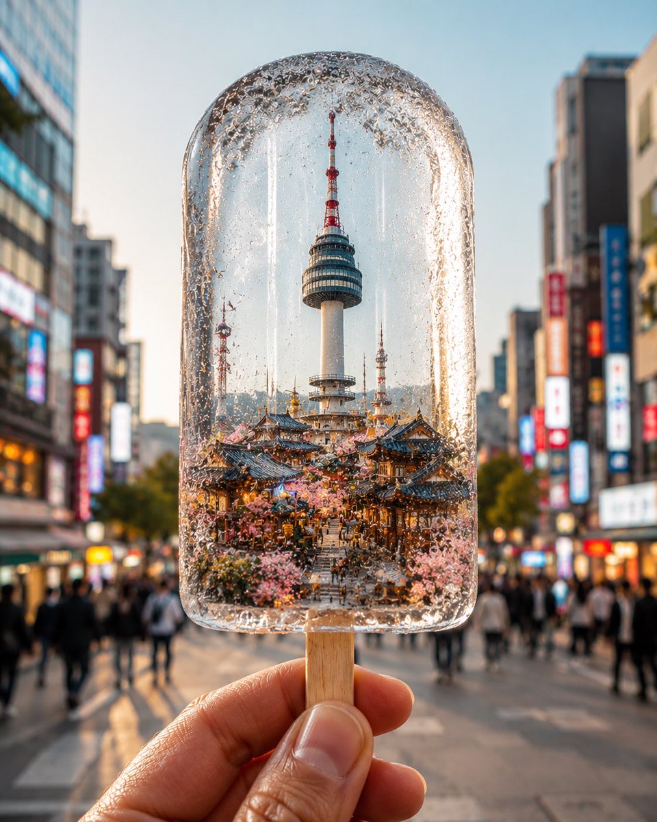 City Frozen Inside an Ice Popsicle