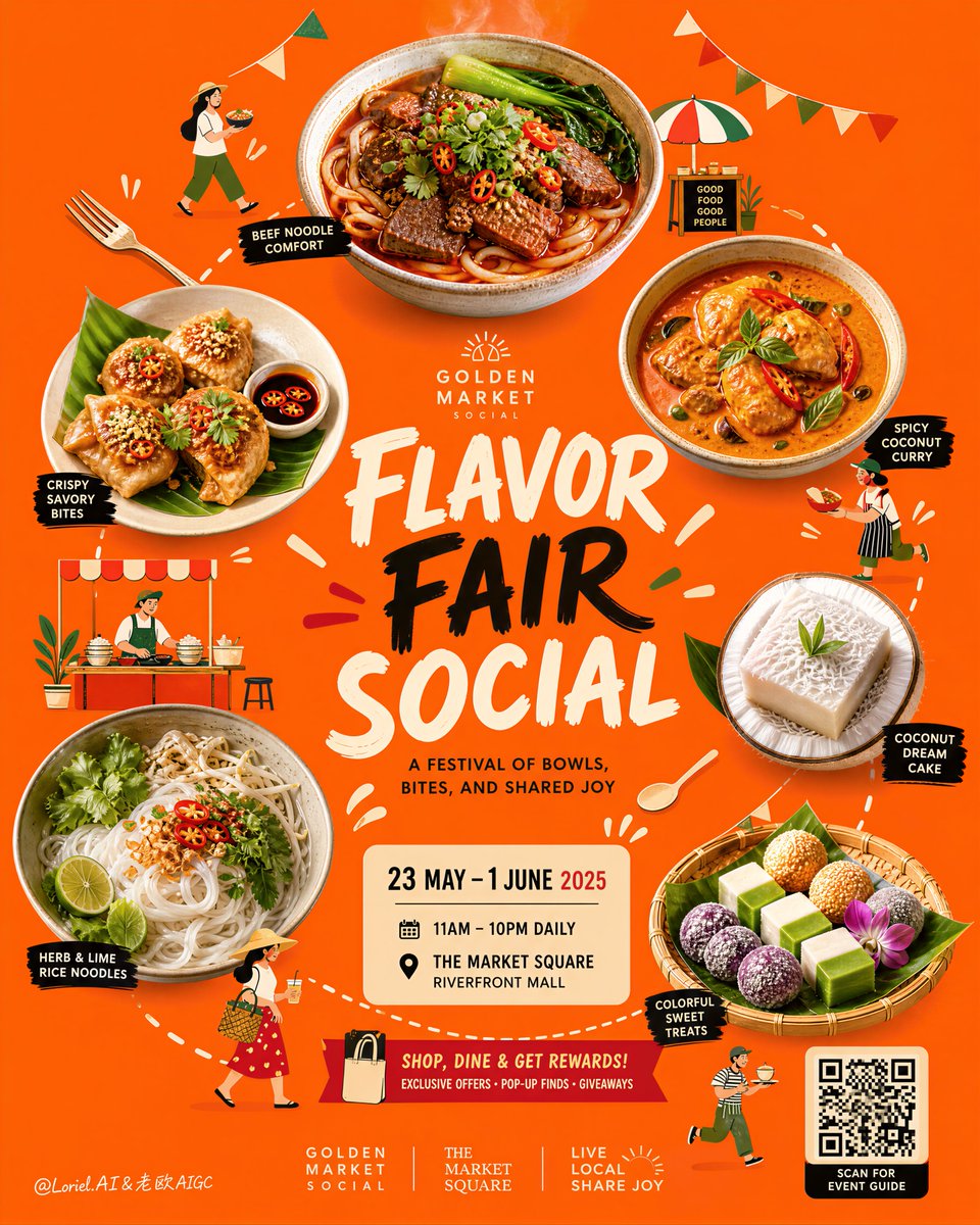 Orbit-Layout Food Festival Poster