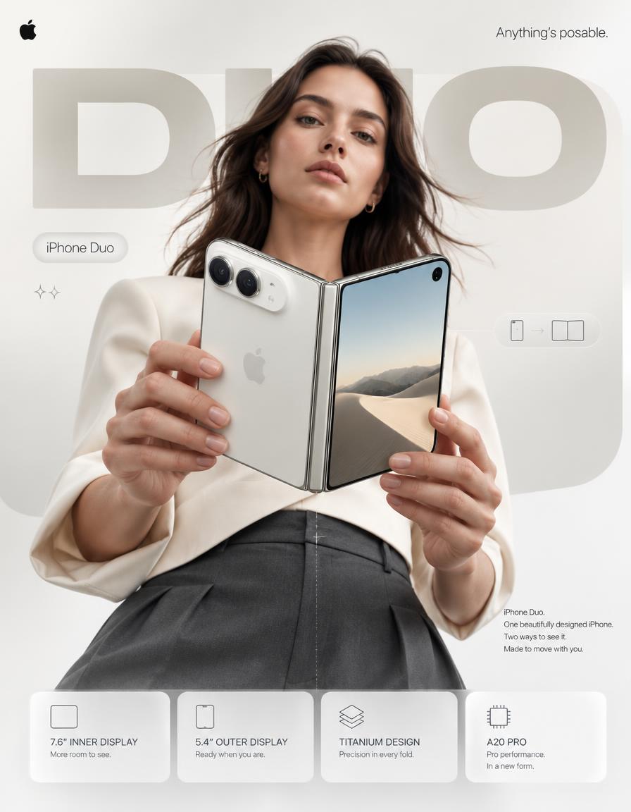 折りたたみ式iPhone Duoのキャンペーンポスター