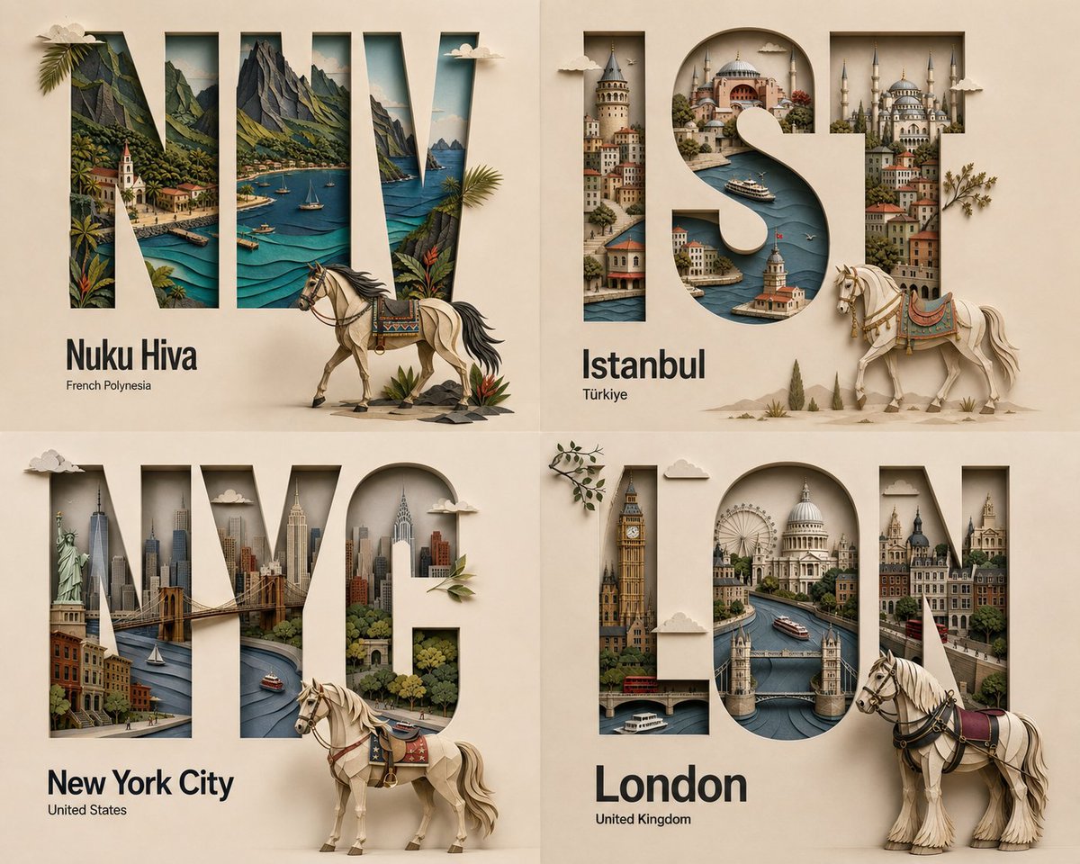 Papercut 2×2 Travel Poster