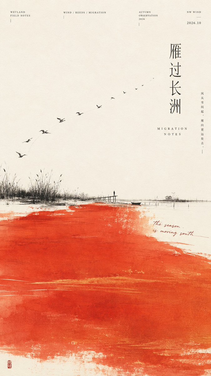 Oriental Minimalist Color-Field Poster
