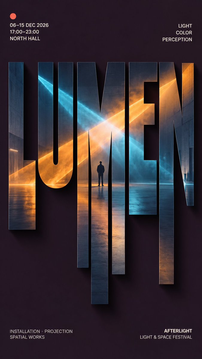 Vertical Sliced Typography Editorial Poster
