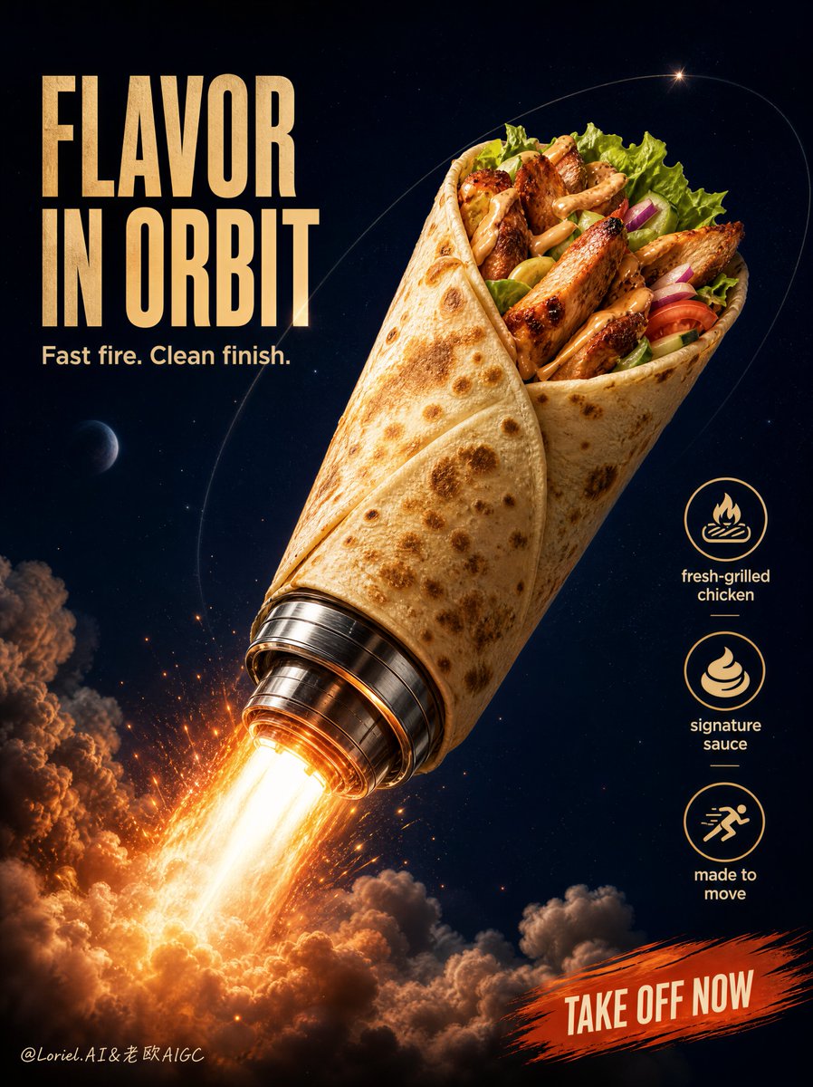 ASTROWRAP Shawarma Rocket Poster