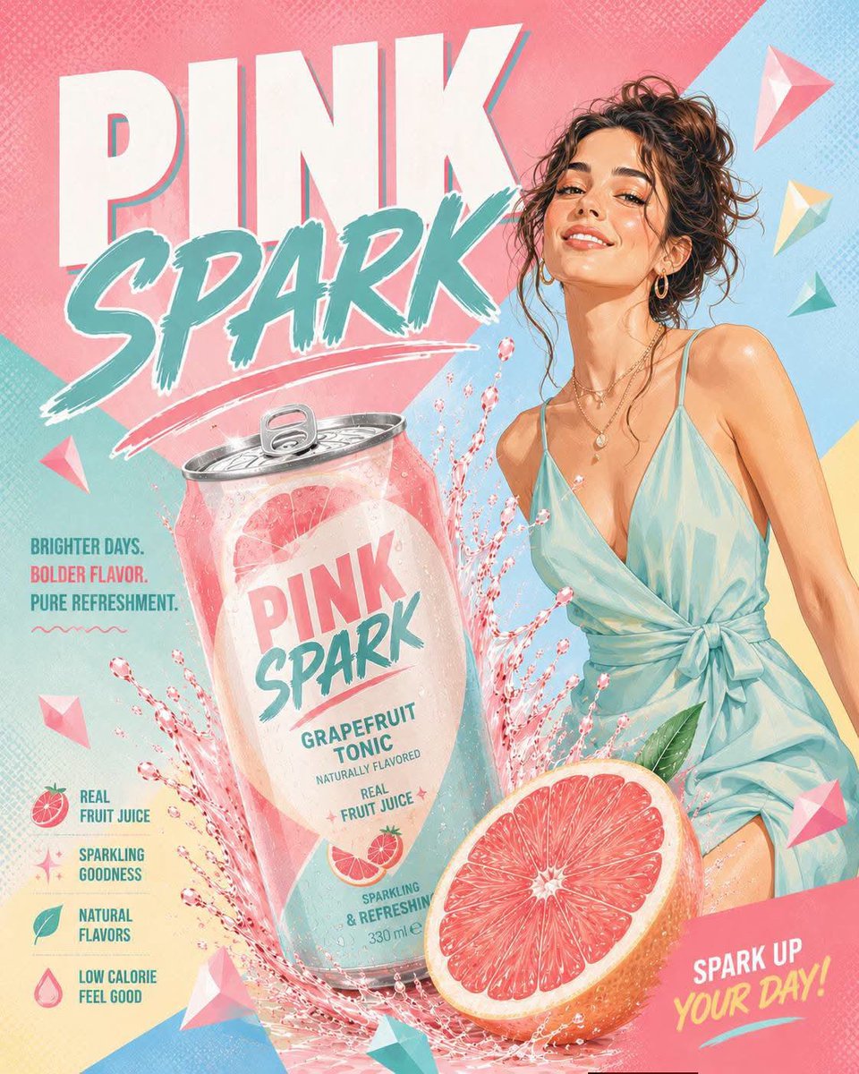 Publicité Pop Pastel de Boisson