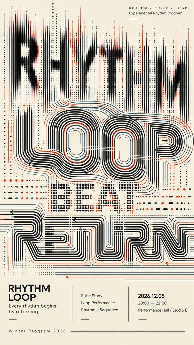 Affiche typographique expérimentale en couches