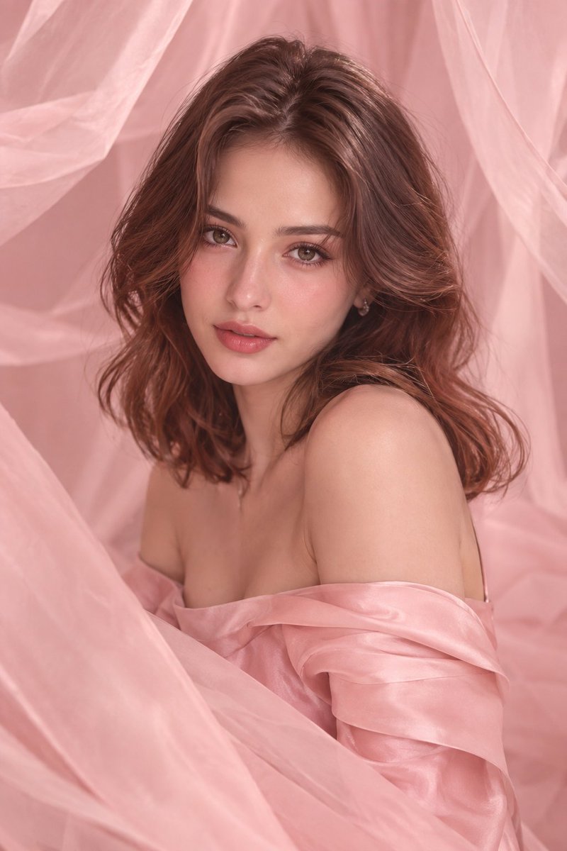 Veiled in Rose Beauty Portrait
