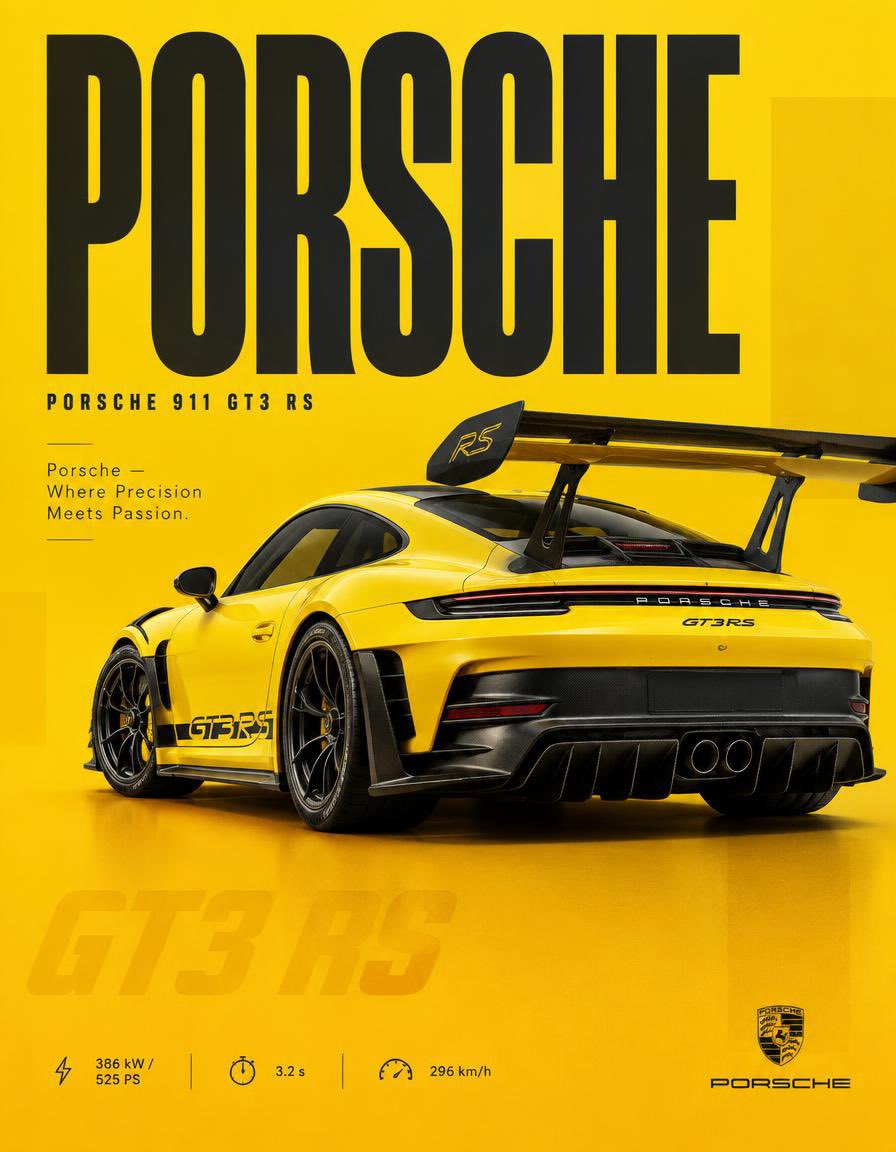 Porsche GT3 RS Editorial Poster