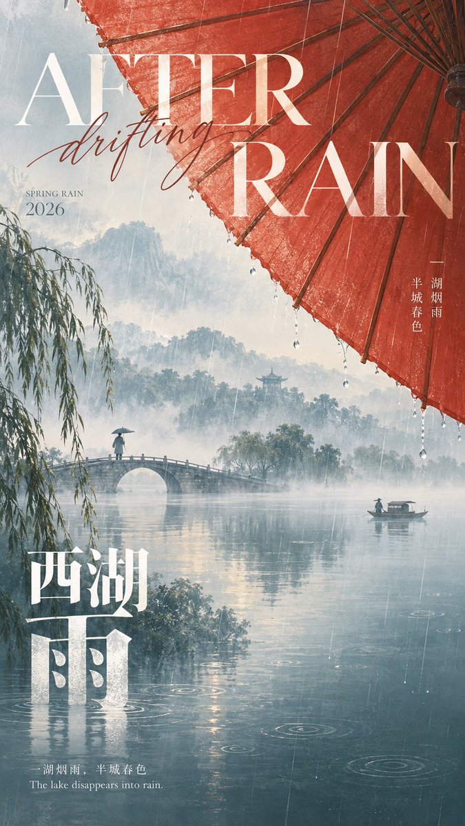 Giant-Object Oriental Poetic Poster