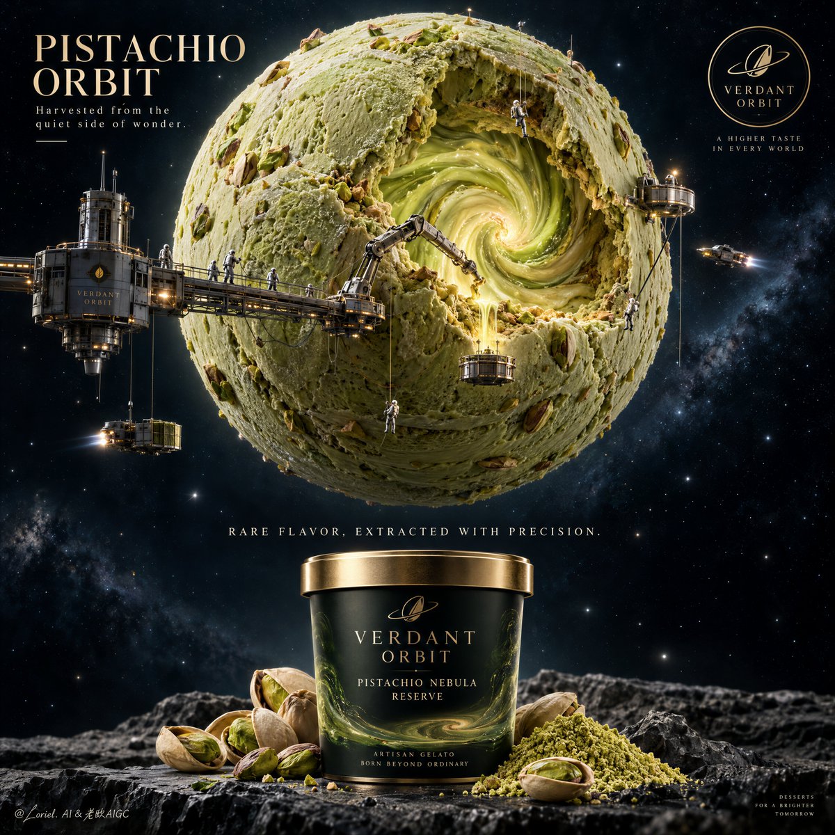 Cosmic Pistachio Gelato Ad Poster