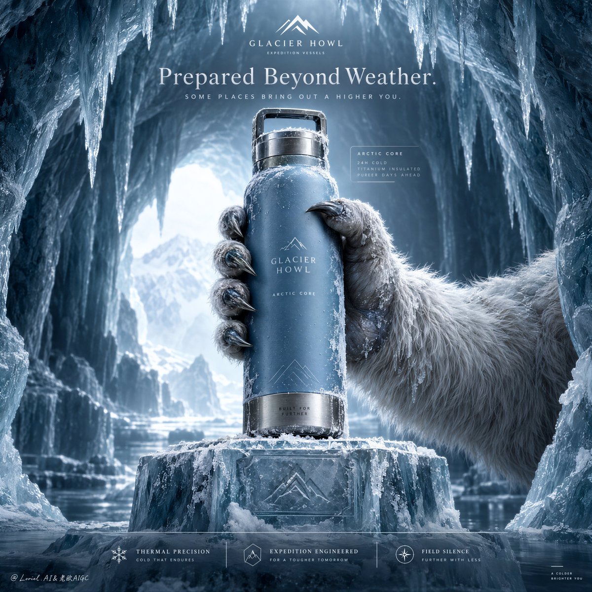 Glacier Sanctuary Bottle Poster