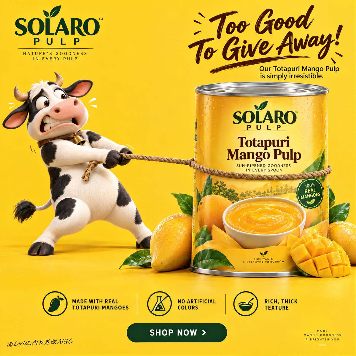 Póster Divertido de Pulpa de Mango