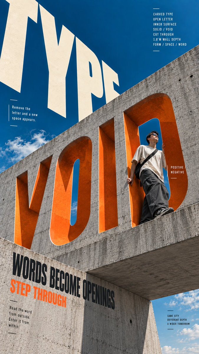 Typographie architecturale en affiches
