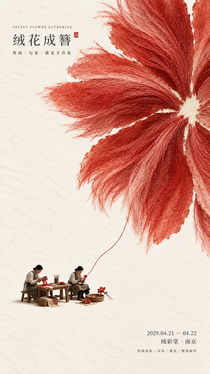 Paper-Fiber Oriental Culture Poster