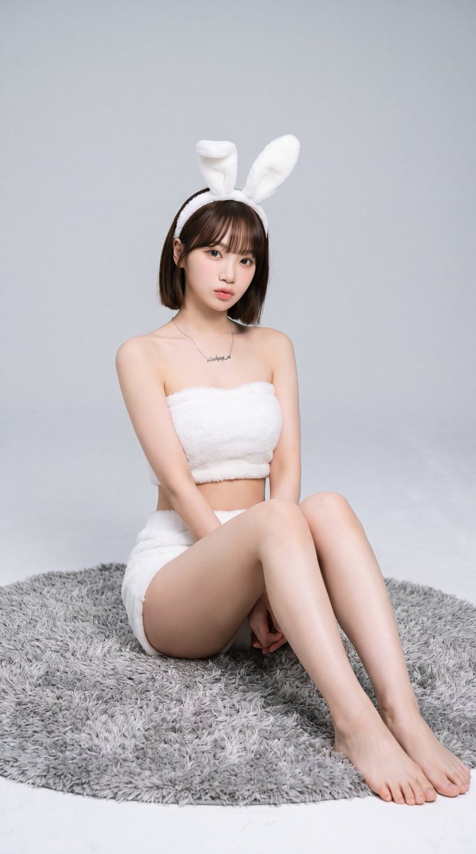 Cozy Bunny Studio Portrait