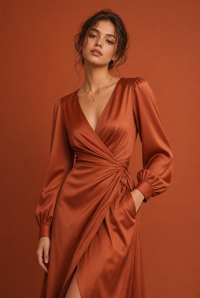 Rust Satin Studio Portrait