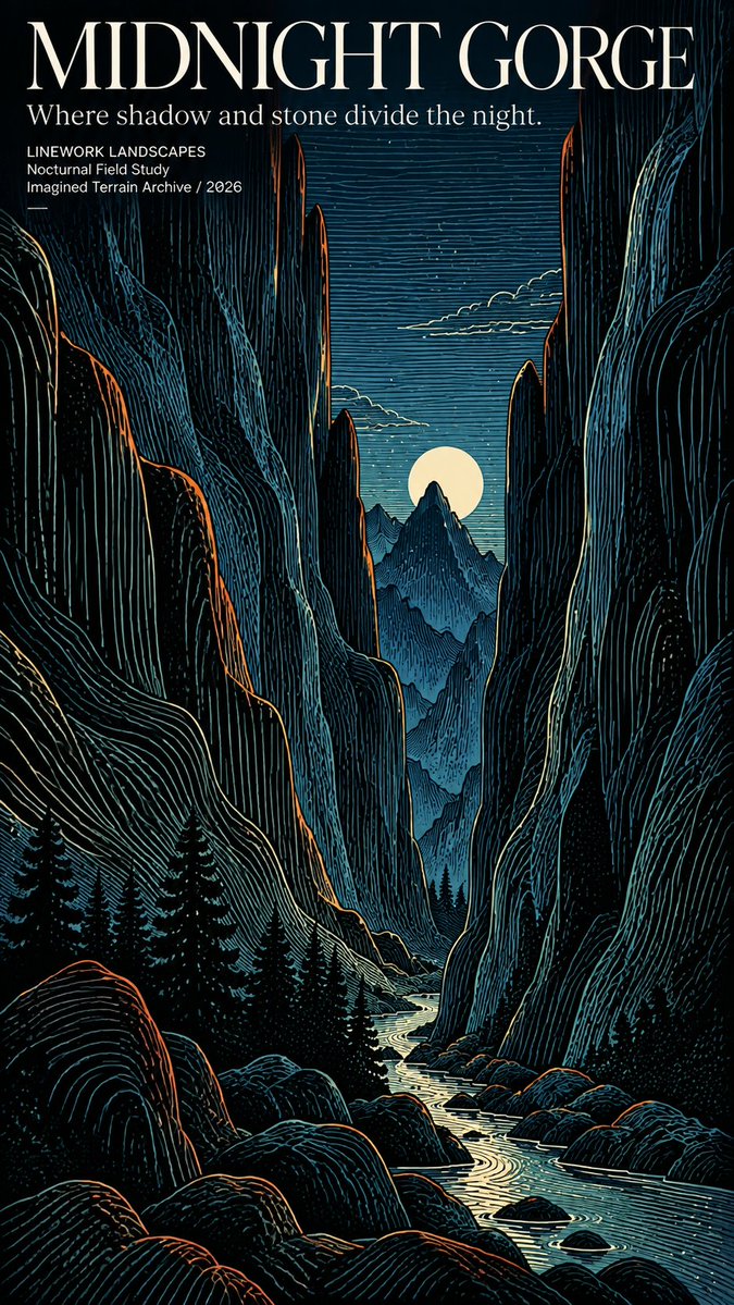 Pôster de Paisagem com Linhas Topográficas