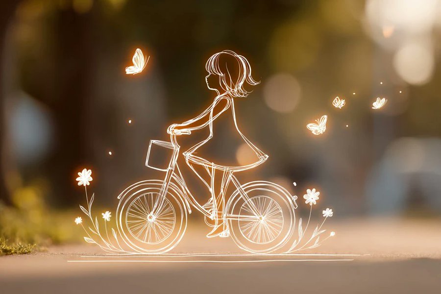 Ilustração de Contornos Luminosos