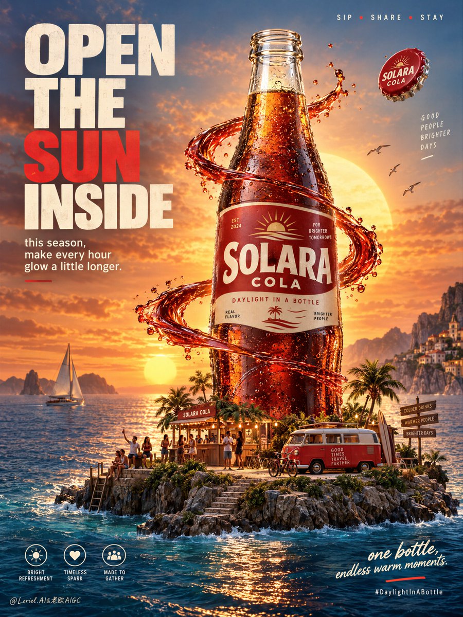 Solara Cola Summer Island Poster