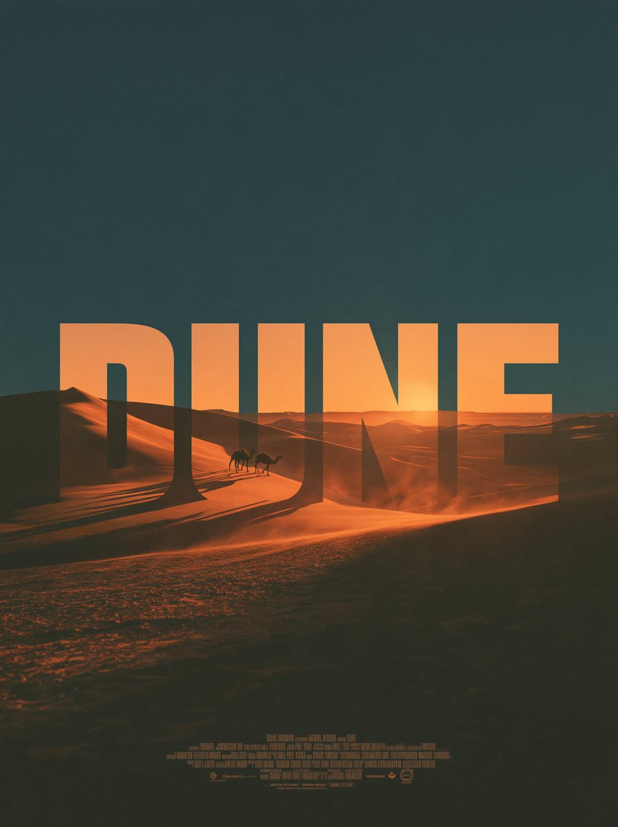 Cutout Landscape Typography Poster