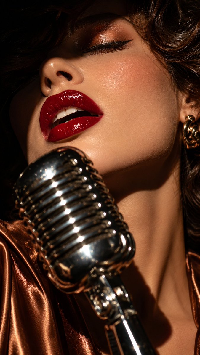 Vintage Microphone Jazz Glam Portrait